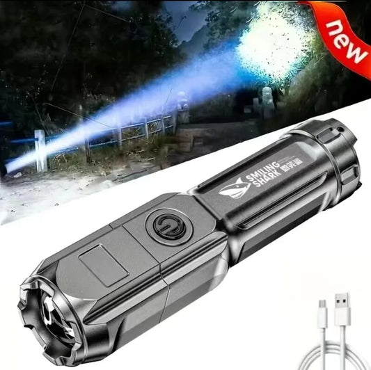 Shopdroplo Powerful LED Flashlight – 100000 Lumens USB Rechargeable Waterproof Zoom Torch for Outdoor Hunting, Camping & Fishing