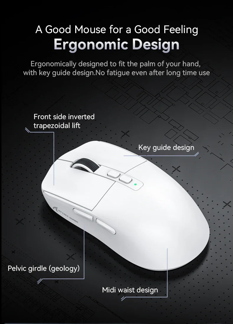 Shopdroplo X6 Wireless Bluetooth Gaming Mouse – PixArt PAW3395, RGB Touch Charging Base, 26K DPI, Tri-Mode Macro Mouse