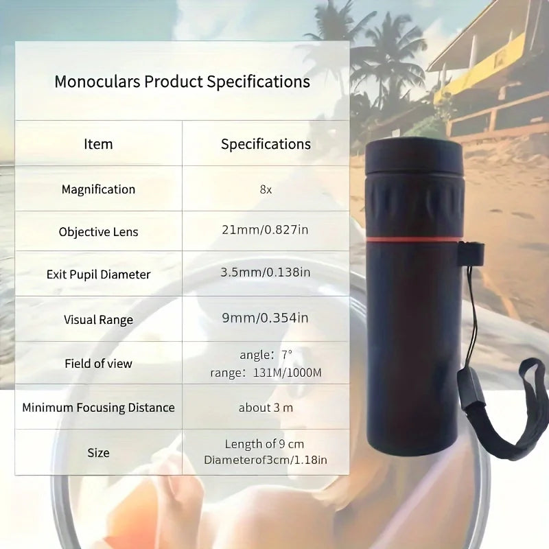 Shopdroplo™ 2000X25 HD Monocular Telescope – Compact & Portable for Travel, Nature & Stargazing