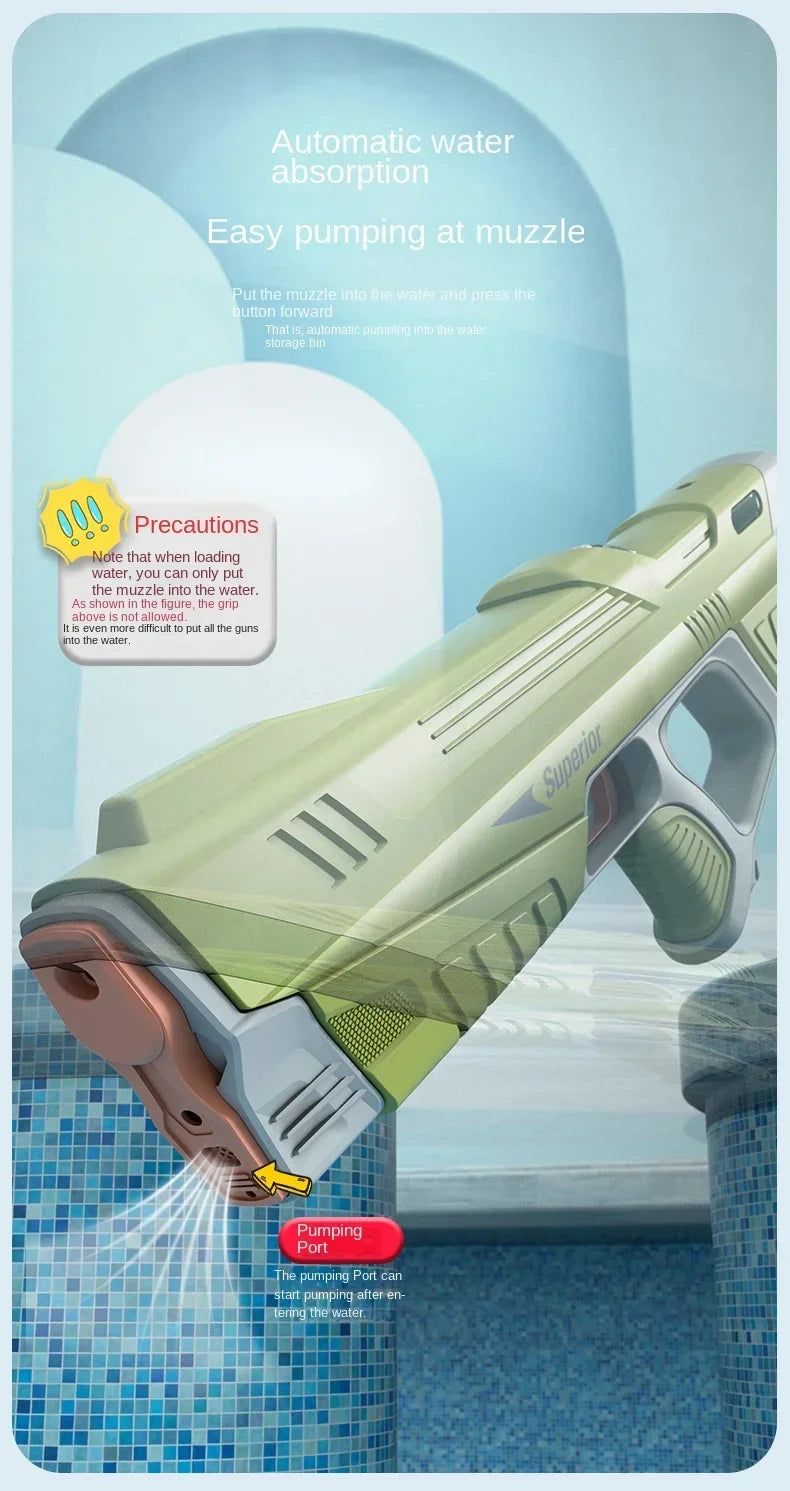 Shopdroplo™ 43cm Full Electric Water Gun – Auto-Fire Toy for Kids (Summer Fun Edition)