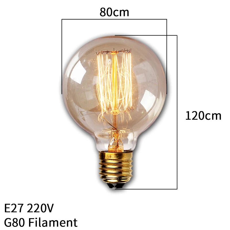 Shopdroplo Dimmable Edison Vintage Light Bulb – E27 40W 220V Retro Amber Glass Incandescent Lamp for Home Decor