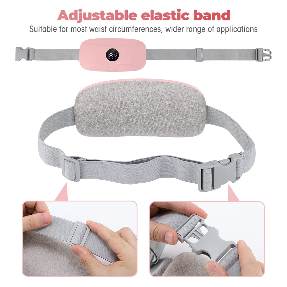 Shopdroplo™ Electric Period Cramp Relief Massager Belt – Heating & Vibration Therapy