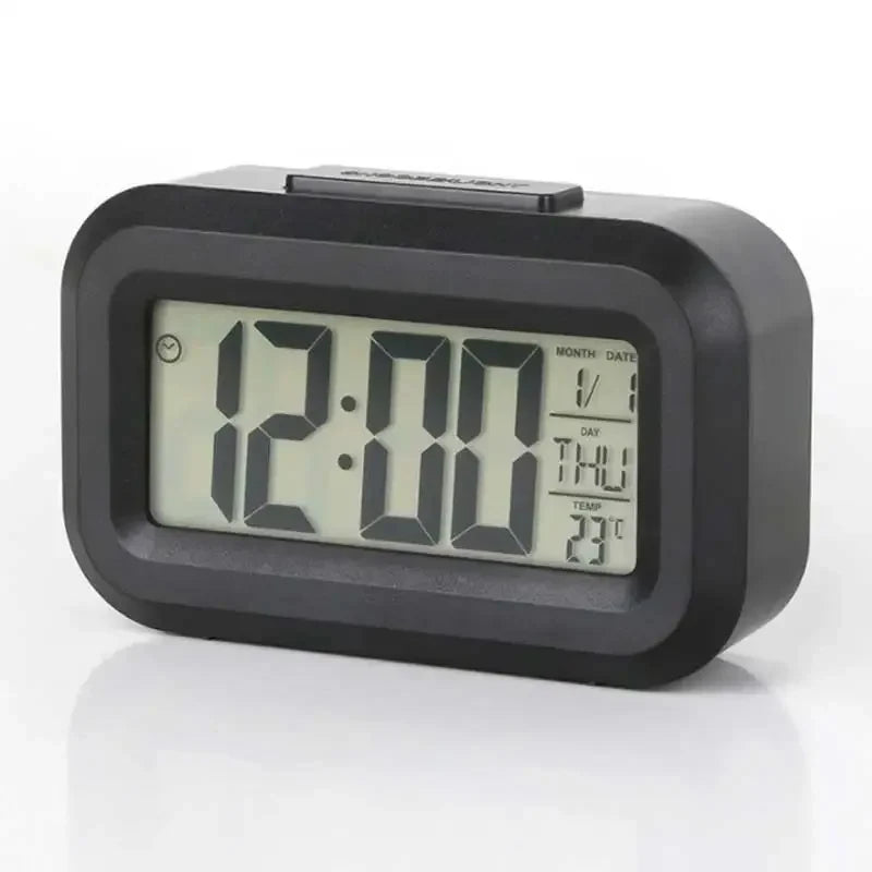 Shopdroplo LED Digital Alarm Clock – Backlight, Snooze, Temperature, Calendar, Multifunction Desktop Time Display