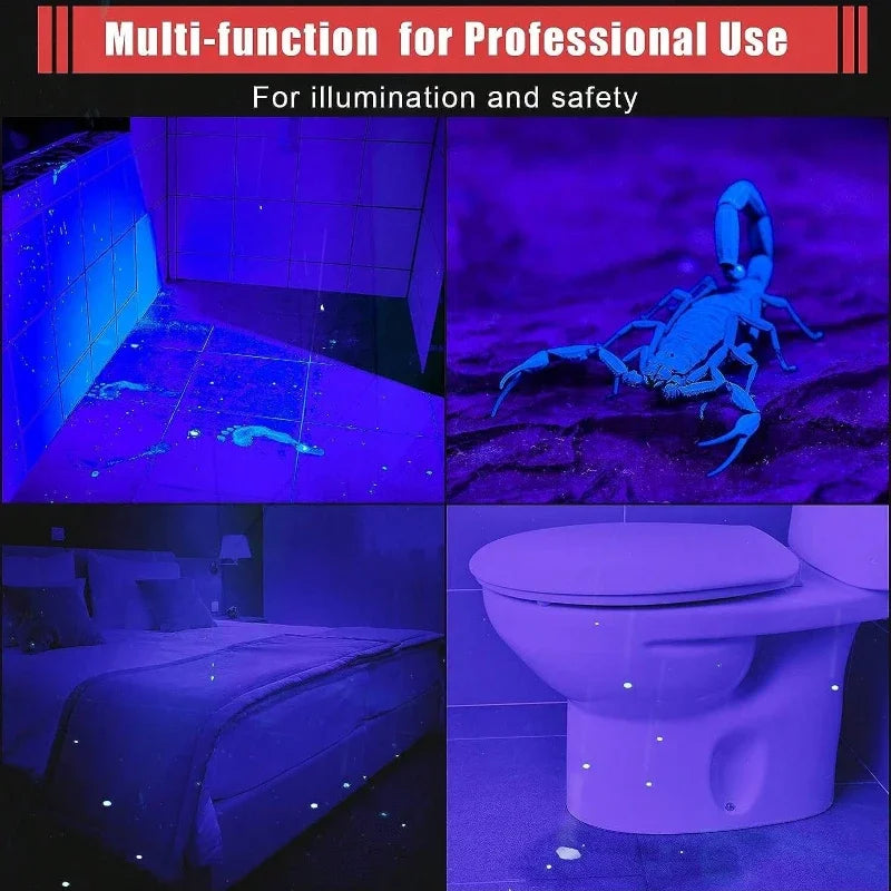 Shopdroplo™ UV Flashlight 395nm – Mini Ultraviolet Torch with Clip for Pet Urine, Scorpion, & Stain Detection