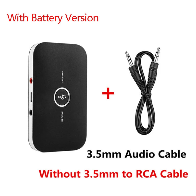 Shopdroplo Bluetooth 5.0 Audio Transmitter & Receiver – 2-in-1 Wireless Adapter with 3.5mm AUX & RCA for Car, TV, PC, Speaker