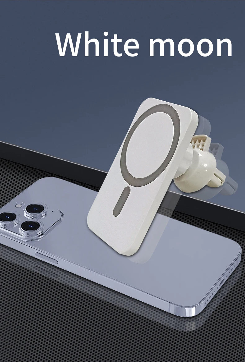Shopdroplo 30W Magnetic Car Wireless Charger – Fast Charging Holder Stand for iPhone 12-15 Series, MacSafe Compatible