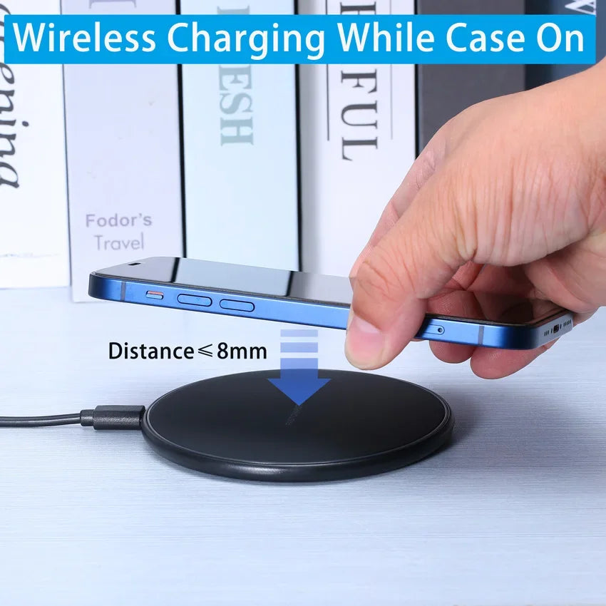 Shopdroplo™ 100W Fast Wireless Charging Pad – Slim Charger for iPhone, Samsung, Xiaomi & More