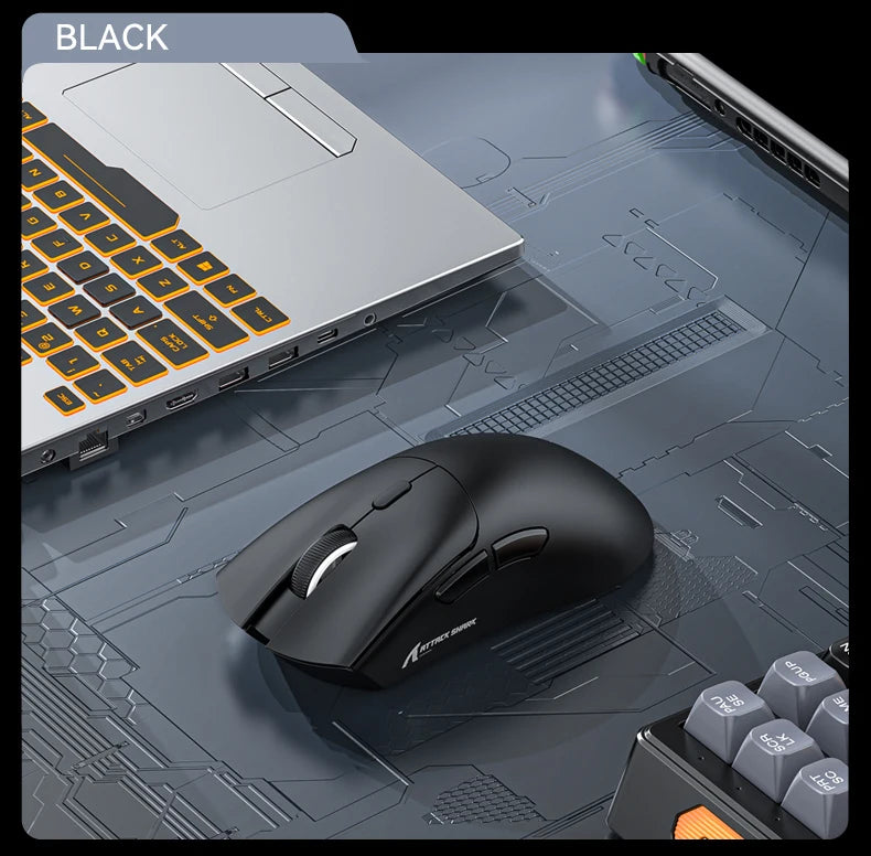 Shopdroplo Attack Shark R1 Bluetooth Gaming Mouse – 18000 DPI, Tri-Mode, Macro Support, 1000Hz Polling Rate