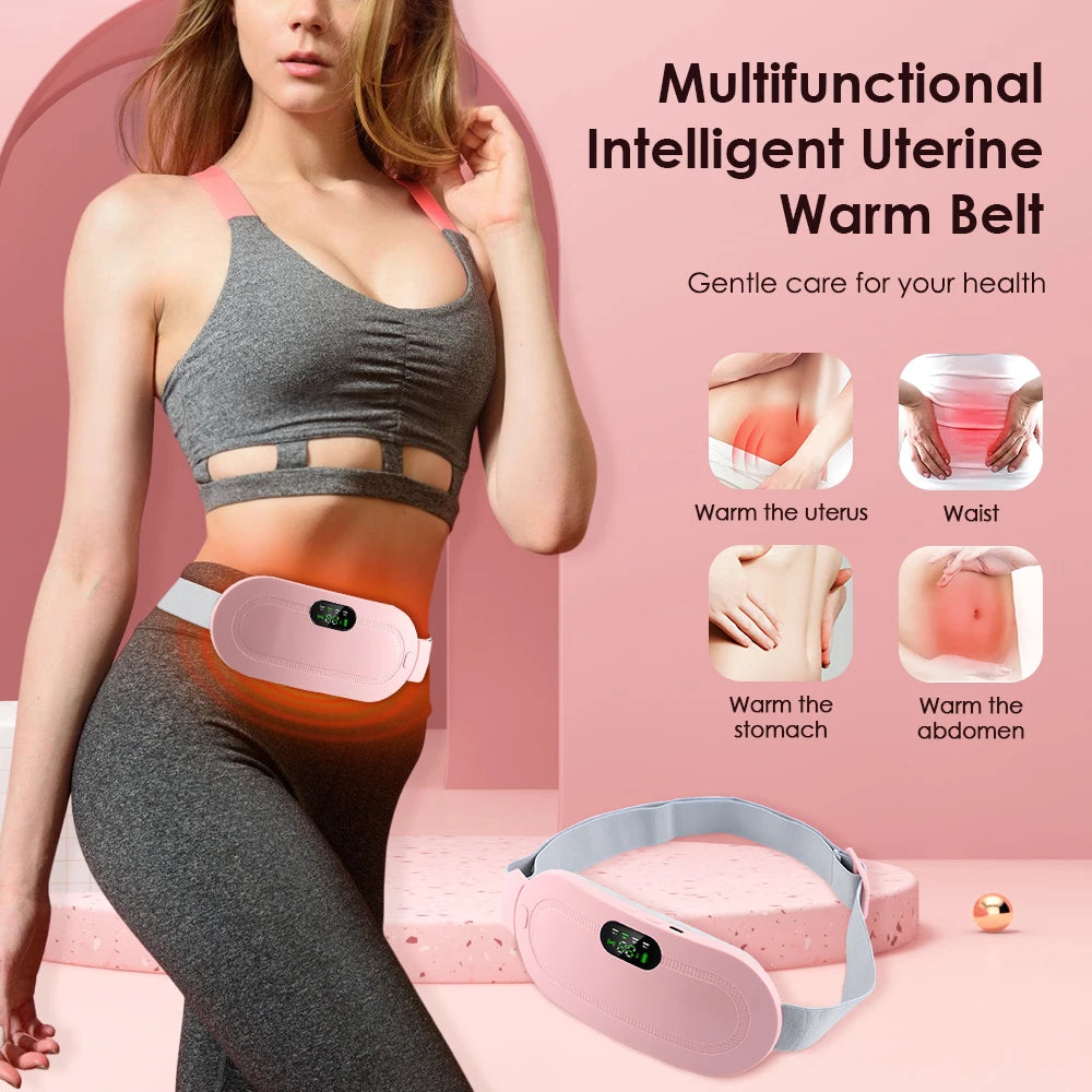 Shopdroplo™ Electric Period Cramp Relief Massager Belt – Heating & Vibration Therapy