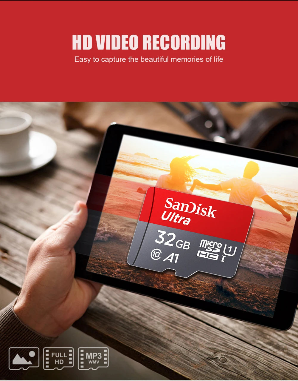Shopdroplo Original SanDisk Micro SD Card – 32GB/64GB/128GB/256GB TF Memory Card UHS-1 Class 10 for Phone, Camera & PC