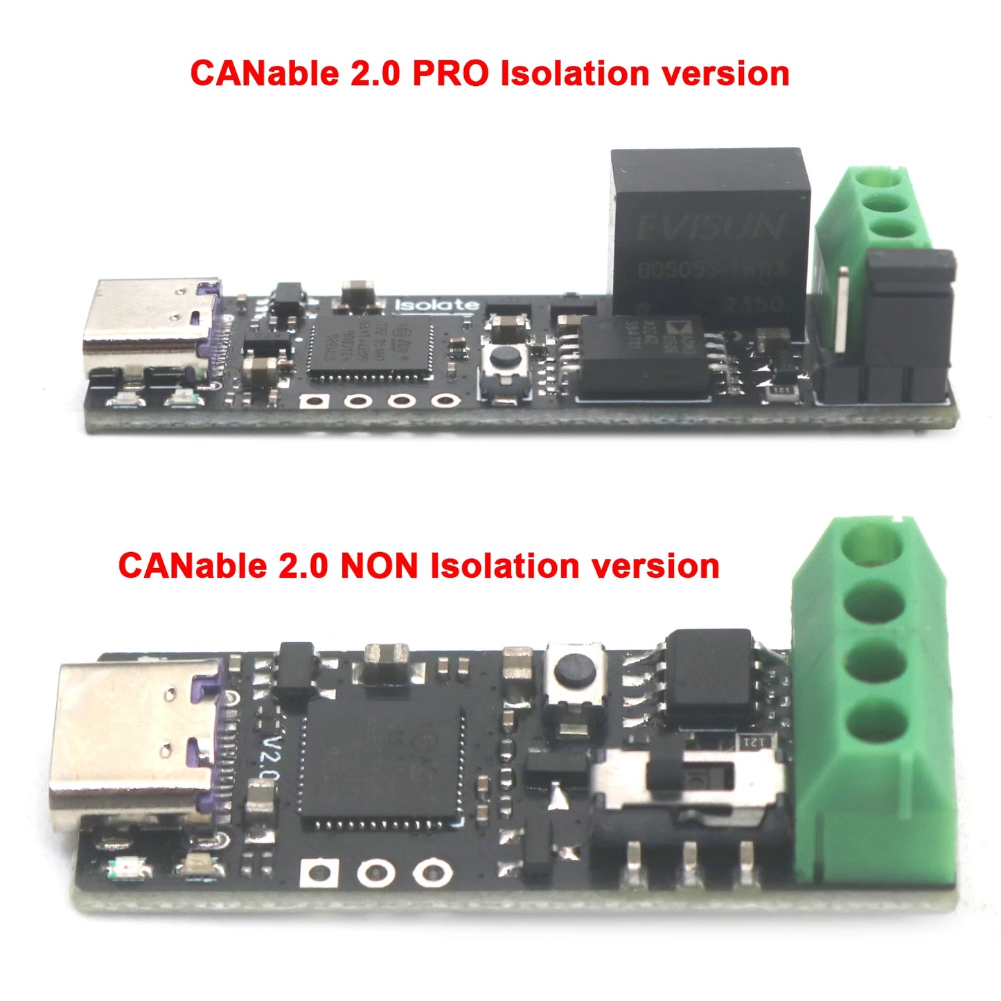 Shopdroplo CANable 2.0 Type-C USB to CAN Bus Protocol Converter (SLCAN, CAN-FD, Candlelight)