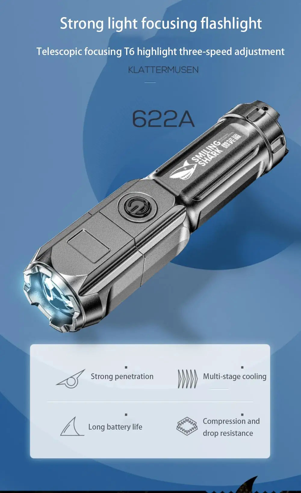 Shopdroplo Powerful LED Flashlight – 100000 Lumens USB Rechargeable Waterproof Zoom Torch for Outdoor Hunting, Camping & Fishing