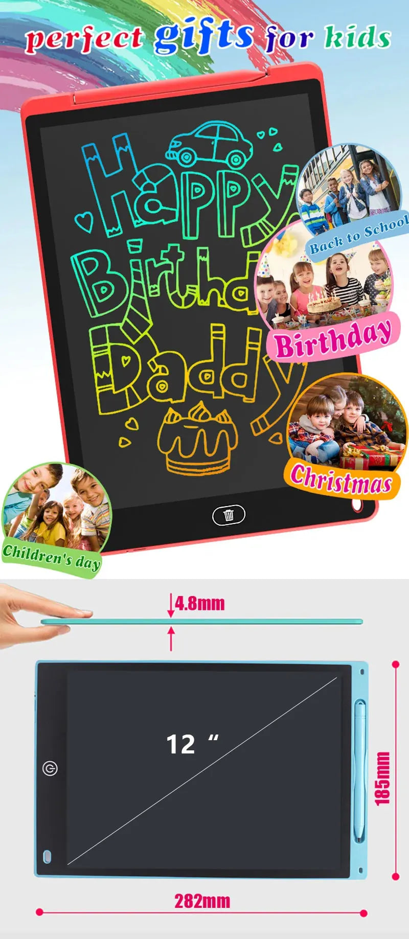 Shopdroplo 12-Inch LCD Writing Tablet – Digital Drawing & Handwriting Pad for Kids and Adults