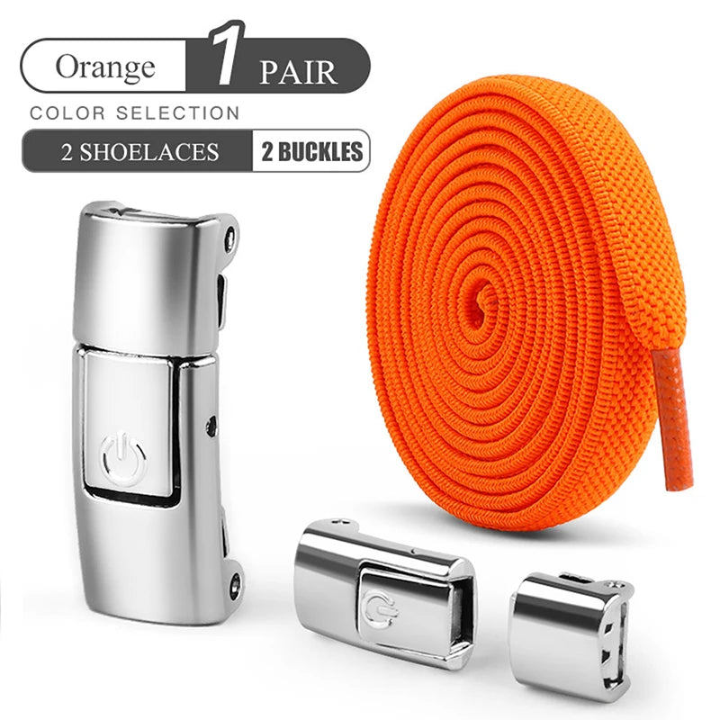 Shopdroplo™ No-Tie Elastic Shoe Laces – 8mm Flat Press Lock Shoelaces for Adults & Kids (1 Pair)
