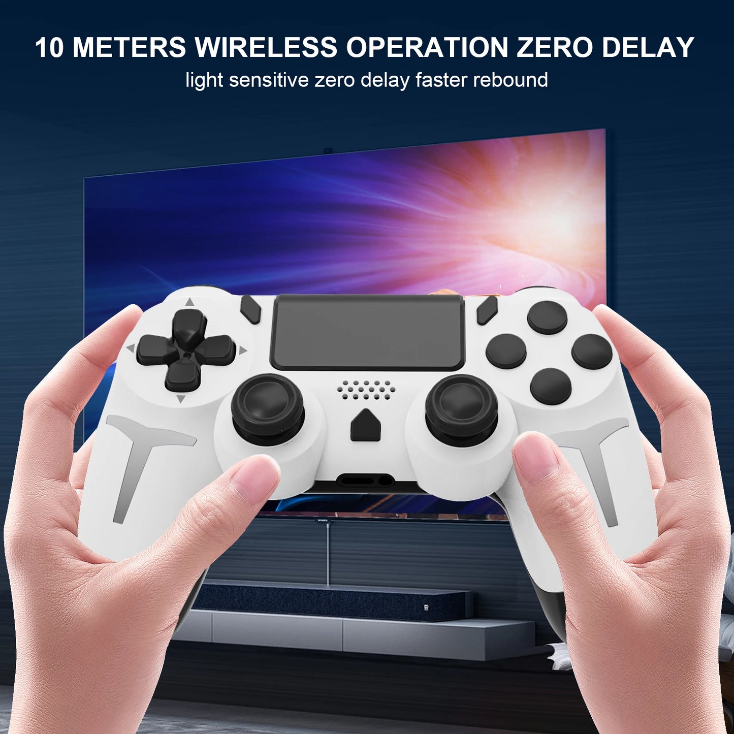 Shopdroplo GAMINJA Wireless Bluetooth Gamepad – Dual Vibration PS4/PS3/PC Controller with Touchpad & 6-Axis Motion Sensor