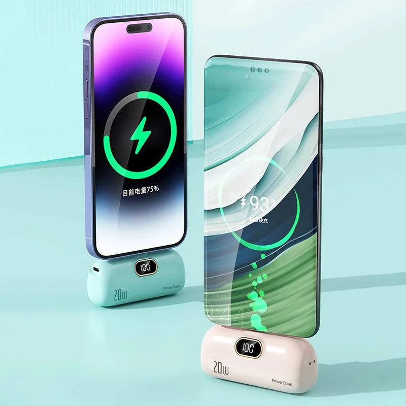 Shopdroplo™ 30000mAh Capsule Power Bank – Mini Fast Charger for iPhone, Samsung, Xiaomi, Huawei & More