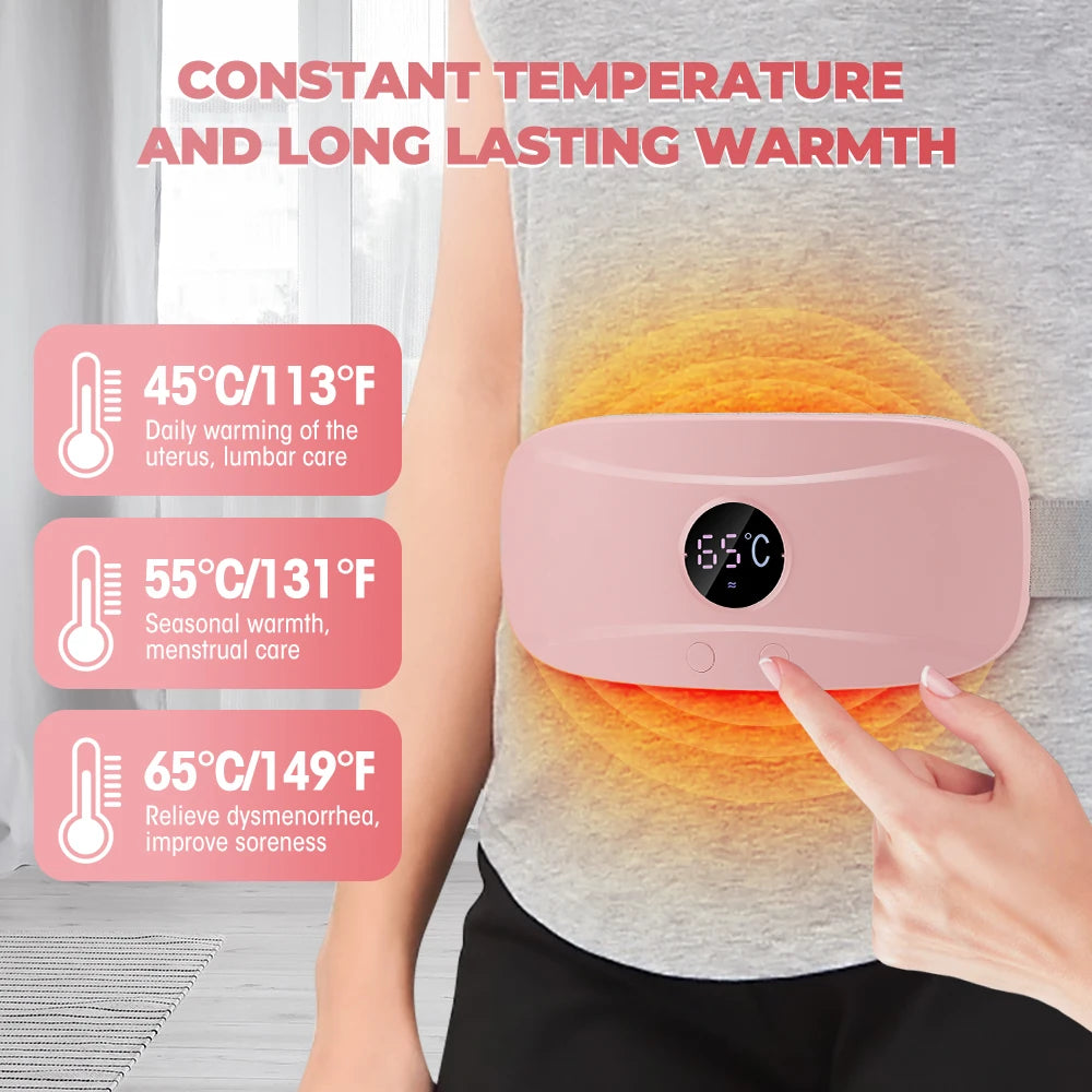 Shopdroplo™ Electric Period Cramp Relief Massager Belt – Heating & Vibration Therapy