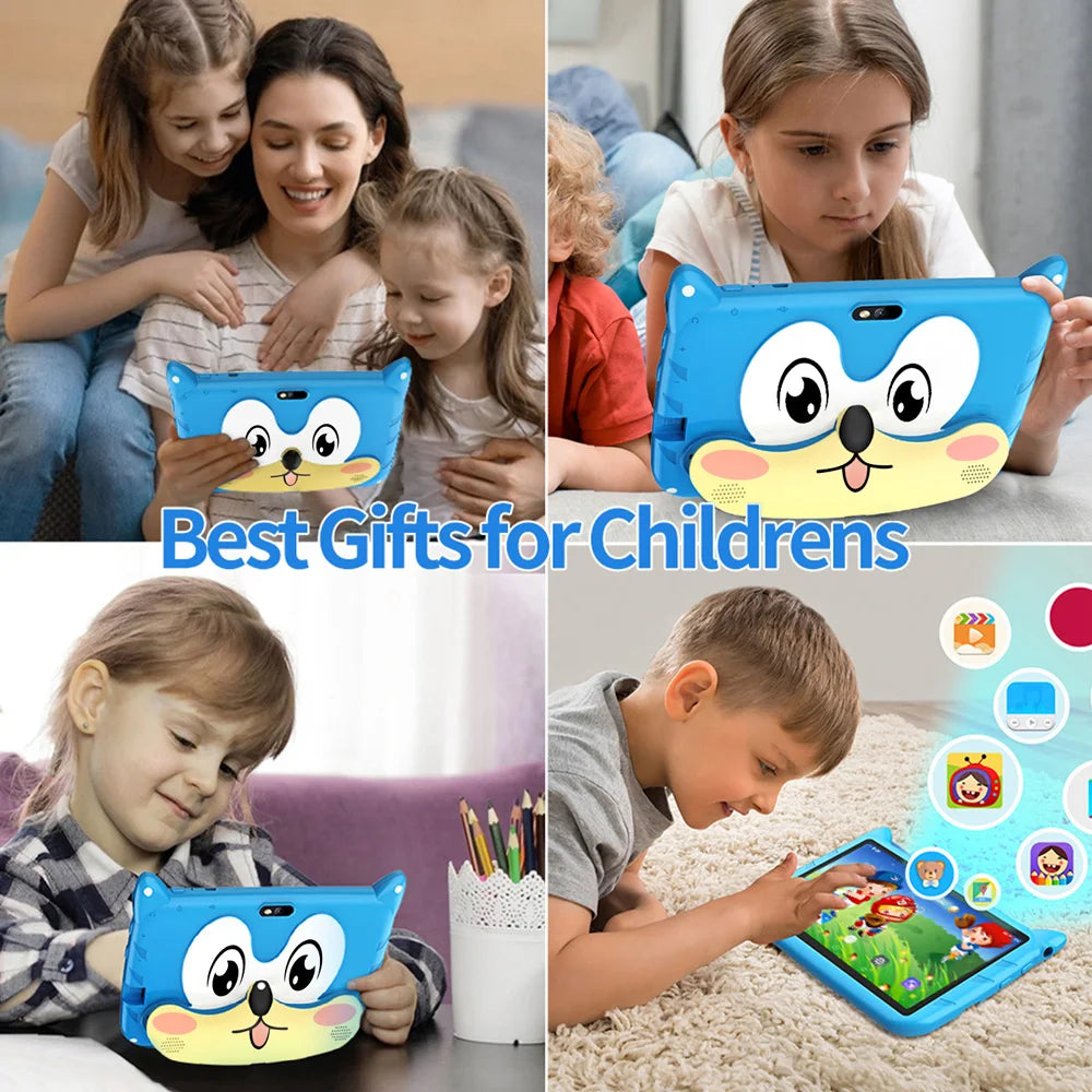 Shopdroplo™ 7" Android 13 Kids Tablet – 4GB+64GB, 1TB Expandable, Dual Camera, WiFi, Parental Controls & Educational Apps
