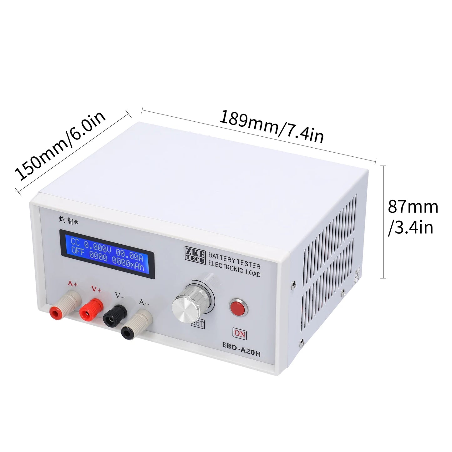 Shopdroplo EBD-A20H 30V 20A 200W Battery Tester – Electronic Load Discharger with PC Software Control