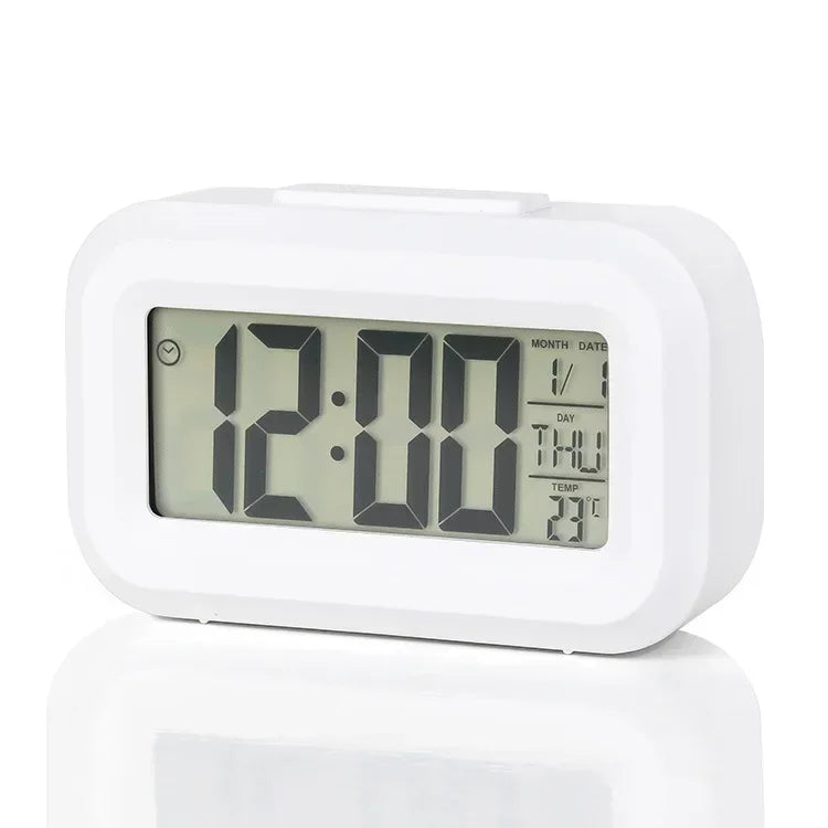 Shopdroplo LED Digital Alarm Clock – Backlight Snooze Calendar Thermometer Desktop Table Clock
