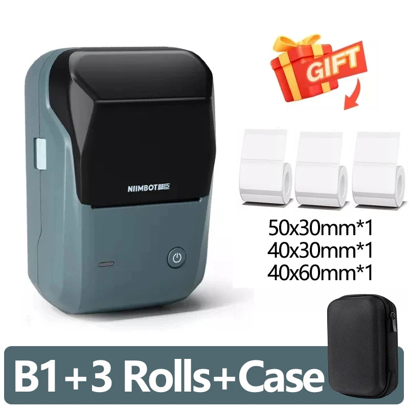 Shopdroplo Mini Label Thermal Printer Niimbot B1 Portable Bluetooth Sticker & Tag Printer