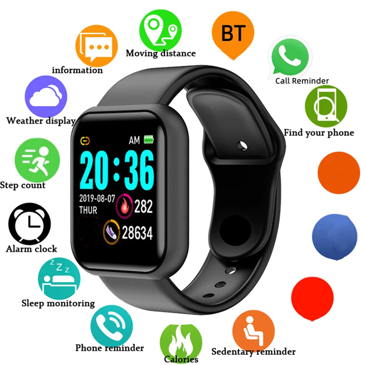 Shopdroplo CHAONB Smart Watch – 1.44” Fitness Tracker with Heart Rate & Sleep Monitor, Message Alert Bracelet for Men & Women
