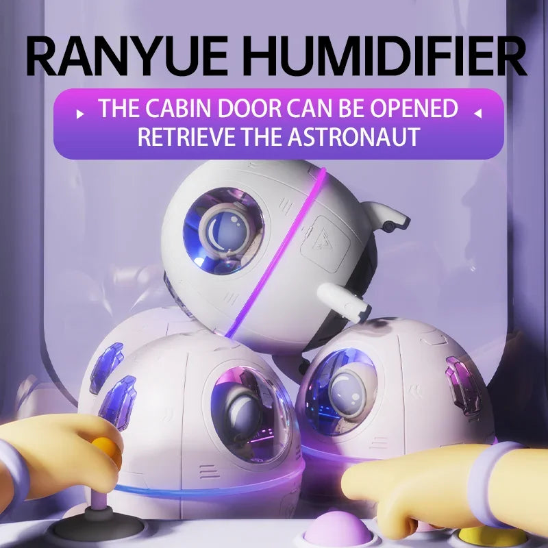 Shopdroplo Portable Astronaut Humidifier with LED Light & Aroma Diffuser – USB Powered Mini Air Purifier for Home & Office