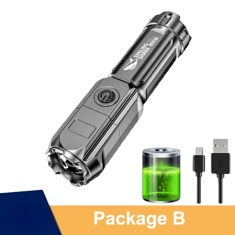 Shopdroplo Powerful LED Flashlight – 100000 Lumens USB Rechargeable Waterproof Zoom Torch for Outdoor Hunting, Camping & Fishing