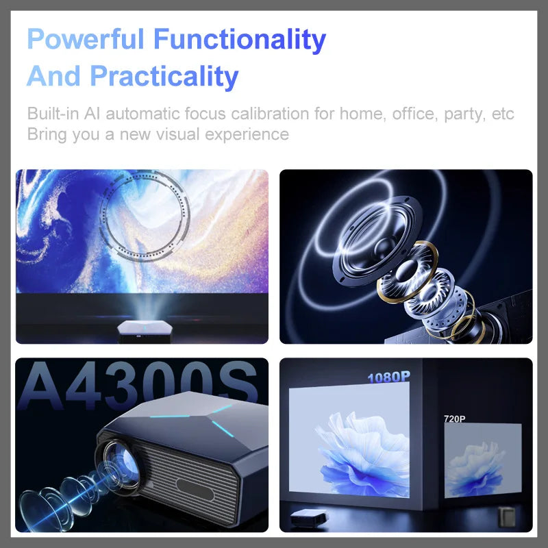 Shopdroplo MINI Android 4K LED Projector – Full HD 1080P Portable Home Theater Smart TV