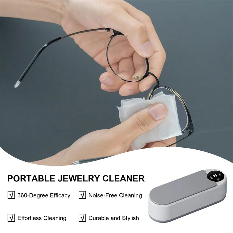 Shopdroplo™ Ultrasonic Jewelry Cleaner – 450ml Portable Household Cleaning Machine