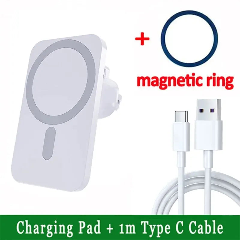Shopdroplo 30W Magnetic Car Wireless Charger – Fast Charging Holder Stand for iPhone 12-15 Series, MacSafe Compatible