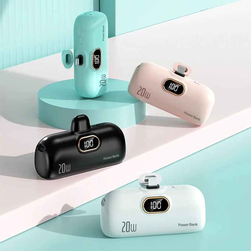 Shopdroplo™ 30000mAh Capsule Power Bank – Mini Fast Charger for iPhone, Samsung, Xiaomi, Huawei & More