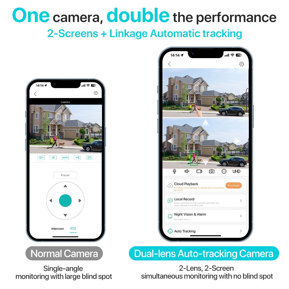 Shopdroplo™ 4K 8MP WiFi PTZ Outdoor Security Camera – Dual Lens, AI Auto Tracking, Night Vision, IP66 Waterproof