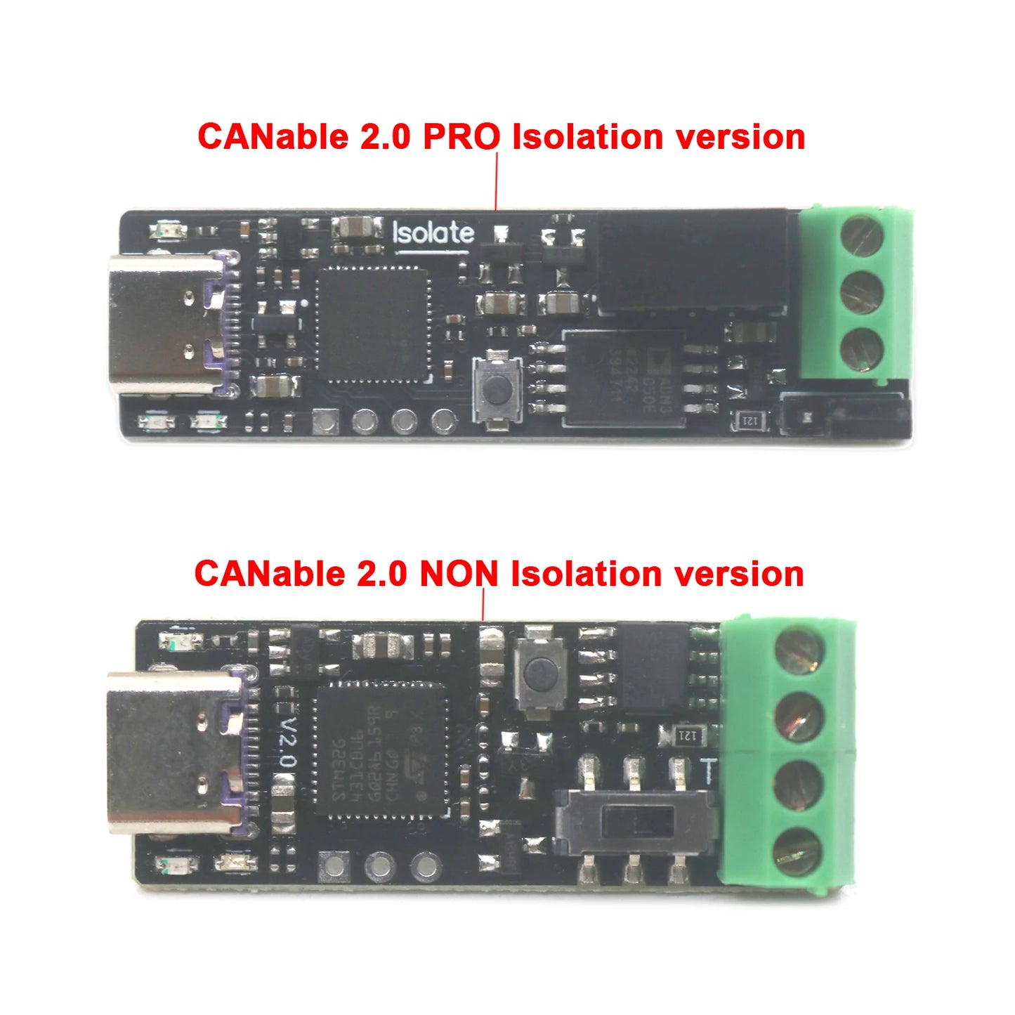 Shopdroplo CANable 2.0 Type-C USB to CAN Bus Protocol Converter (SLCAN, CAN-FD, Candlelight)