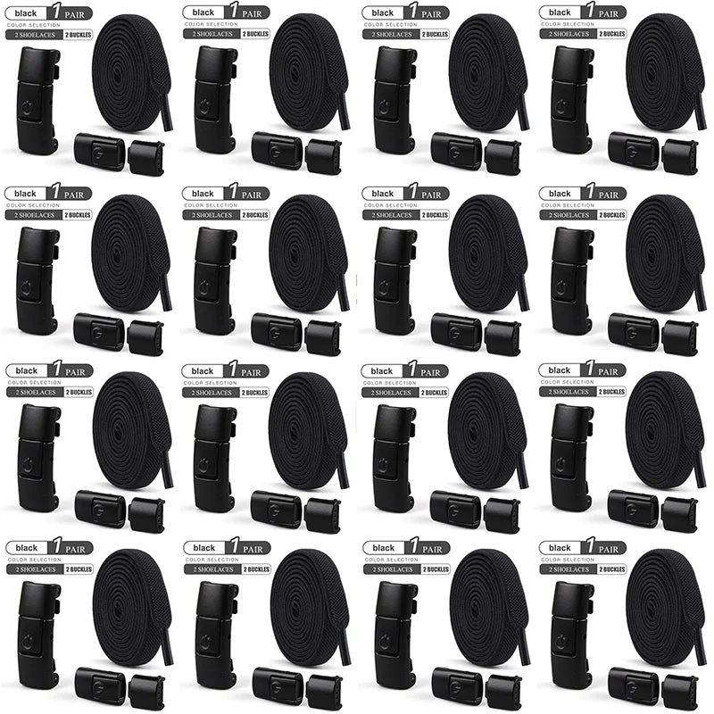 Shopdroplo™ No-Tie Elastic Shoe Laces – 8mm Flat Press Lock Shoelaces for Adults & Kids (1 Pair)