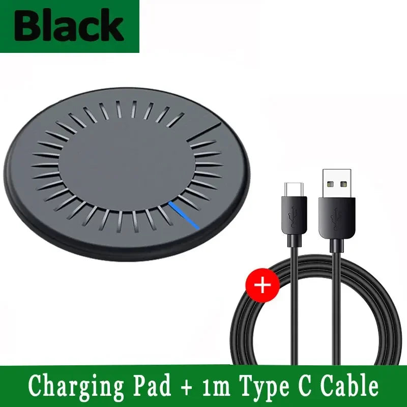 Shopdroplo™ 100W Fast Wireless Charging Pad – Slim Charger for iPhone, Samsung, Xiaomi & More