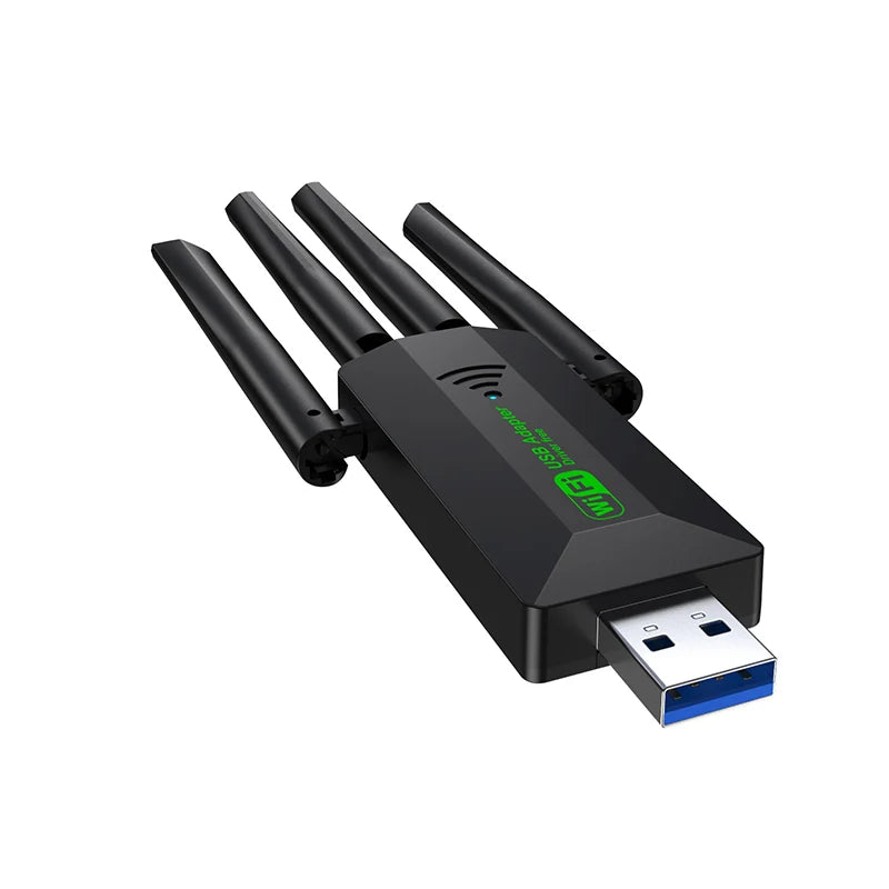 Shopdroplo VAORLO 1200Mbps USB WiFi Adapter – Dual Band 2.4G/5GHz Wireless Dongle with 4 Antennas & USB 3.0 for PC/Laptop