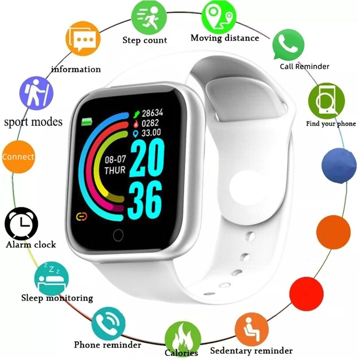 Shopdroplo CHAONB Smart Watch – 1.44” Fitness Tracker with Heart Rate & Sleep Monitor, Message Alert Bracelet for Men & Women