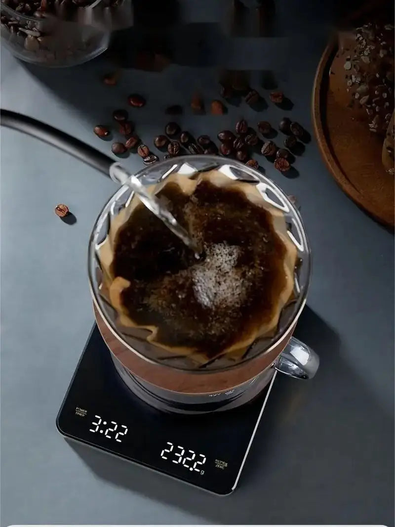 Shopdroplo Digital Kitchen Scale – High Precision Coffee & Food Scale with Timer, LED Display, Portable Baking Tool