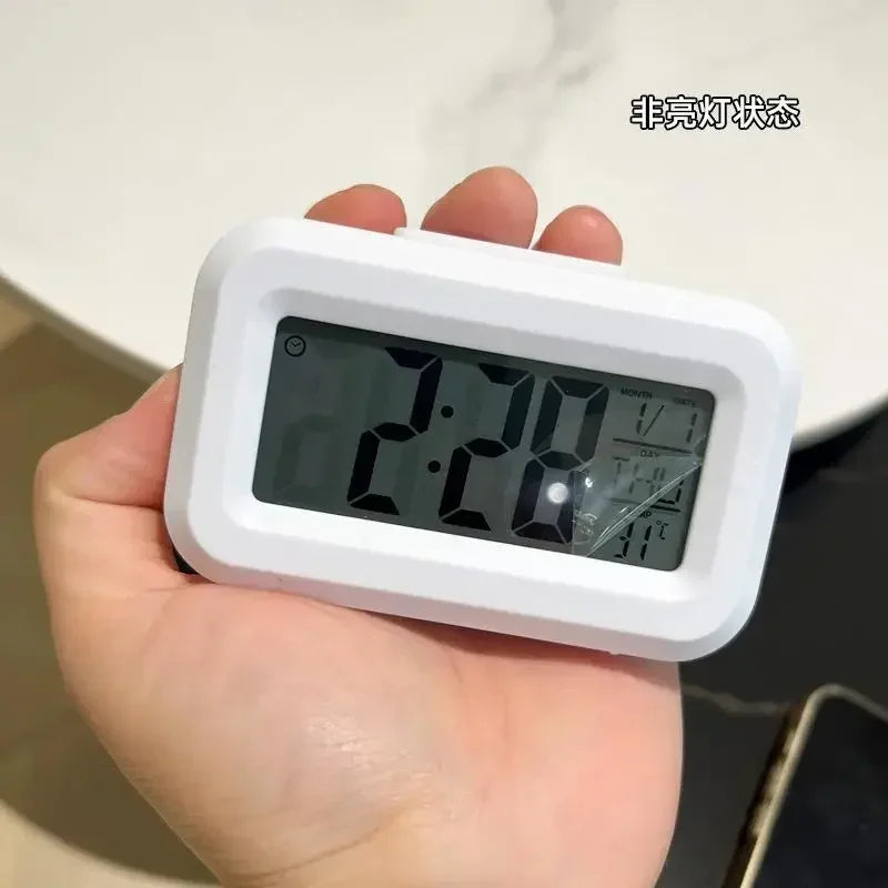 Shopdroplo LED Digital Alarm Clock – Backlight Snooze Calendar Thermometer Desktop Table Clock