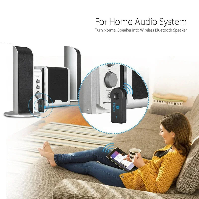 Shopdroplo™ 2-in-1 Bluetooth 5.0 Audio Adapter – Wireless Transmitter & Receiver with 3.5mm AUX for Car, Headphones & Speakers