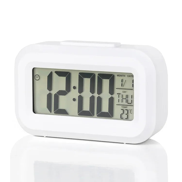 Shopdroplo LED Digital Alarm Clock – Backlight, Snooze, Temperature, Calendar, Multifunction Desktop Time Display