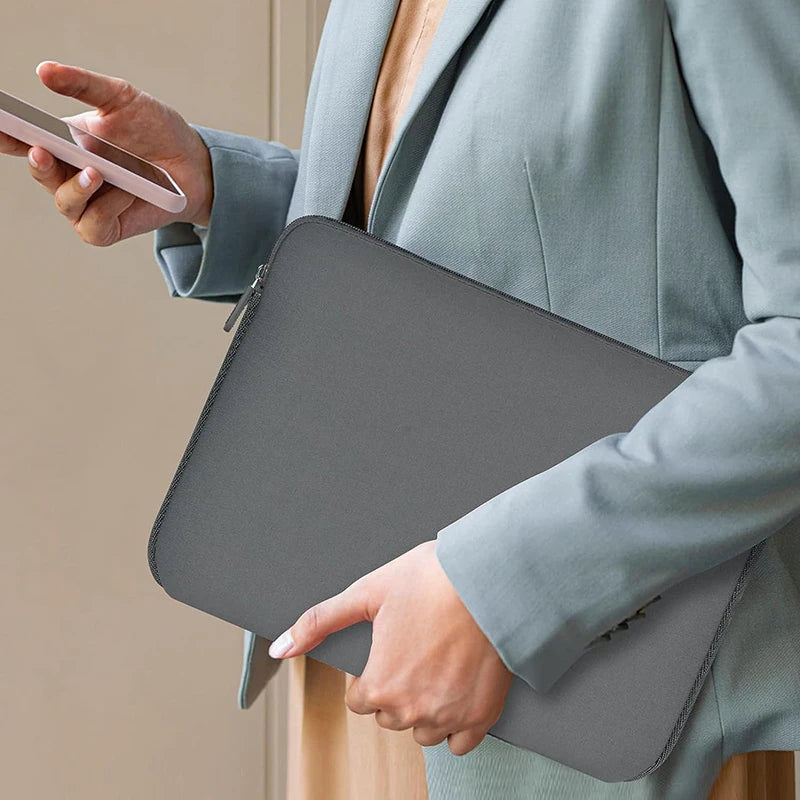 Shopdroplo™ Cotton Laptop Sleeve – Zippered Protective Case for 13"–15.6" MacBook, Xiaomi, Lenovo, Dell & More