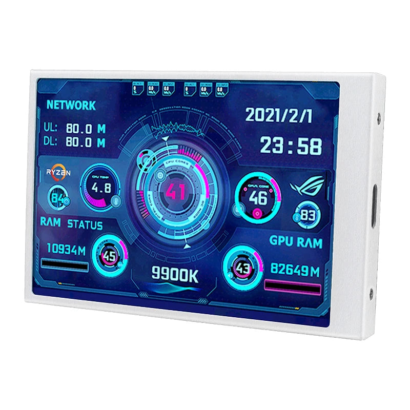 Shopdroplo 3.5-Inch USB Type-C IPS Secondary Monitor – Real-Time CPU GPU RAM Display