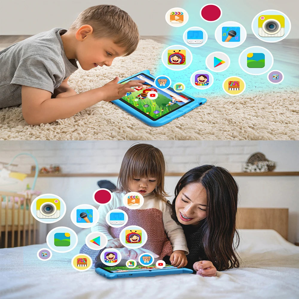 Shopdroplo™ 7" Android 13 Kids Tablet – 4GB+64GB, 1TB Expandable, Dual Camera, WiFi, Parental Controls & Educational Apps