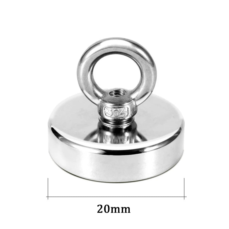 Shopdroplo Super Strong Neodymium Fishing Magnet – Heavy-Duty Salvage Magnet with Eyebolt