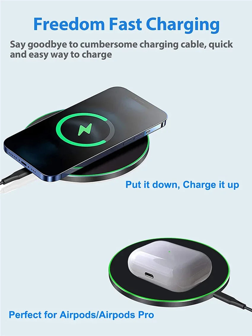 Shopdroplo™ 100W Fast Wireless Charging Pad – Slim Charger for iPhone, Samsung, Xiaomi & More