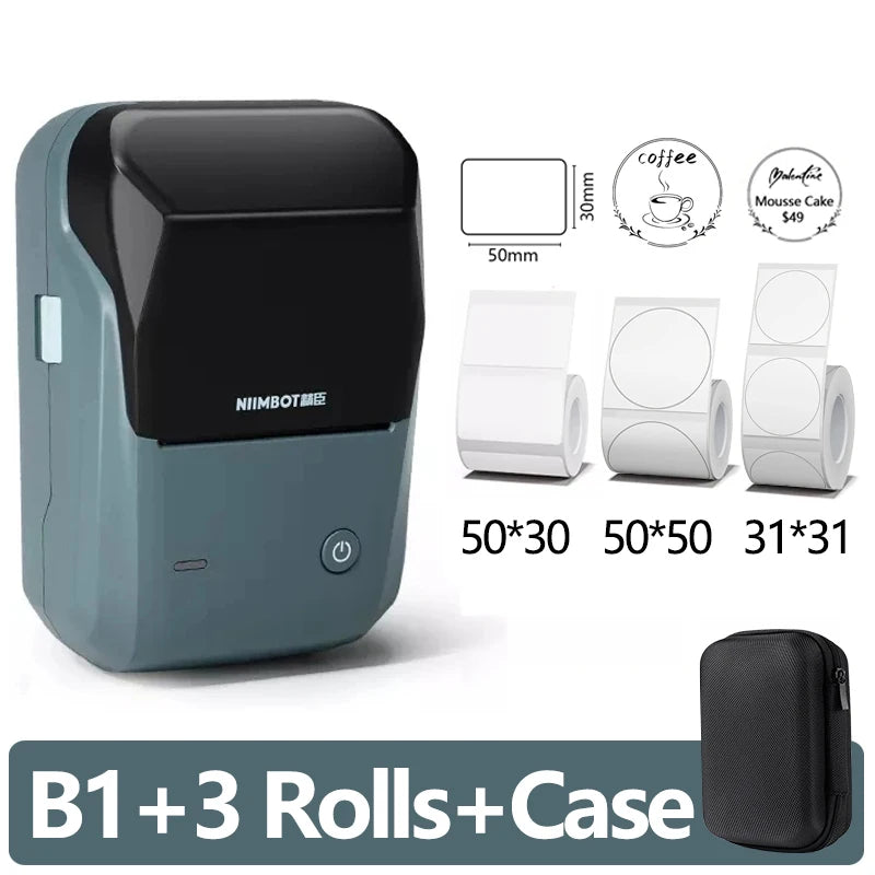 Shopdroplo Mini Label Thermal Printer Niimbot B1 Portable Bluetooth Sticker & Tag Printer