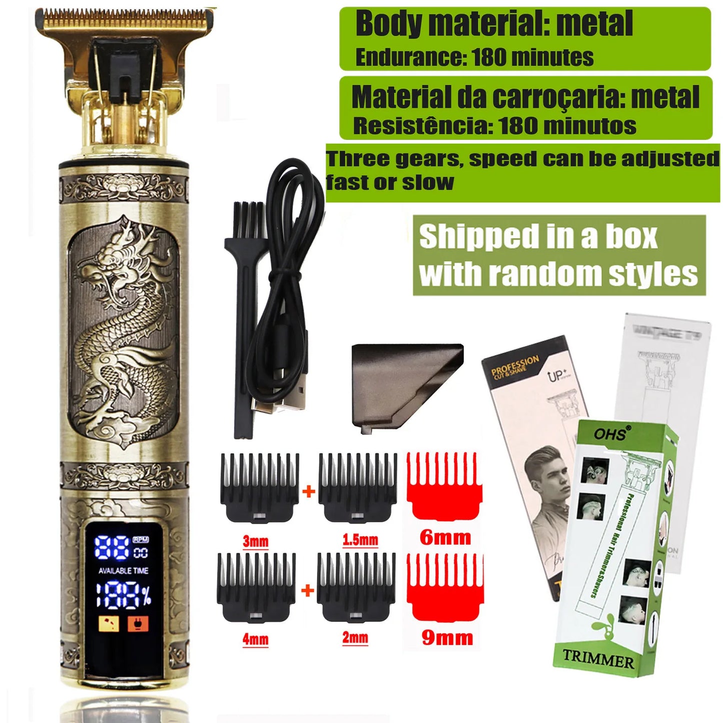 Shopdroplo™ T9 Electric Hair & Beard Clipper – Zero-Gap Trimmer for Men, Cordless Shaving & Haircut Machine