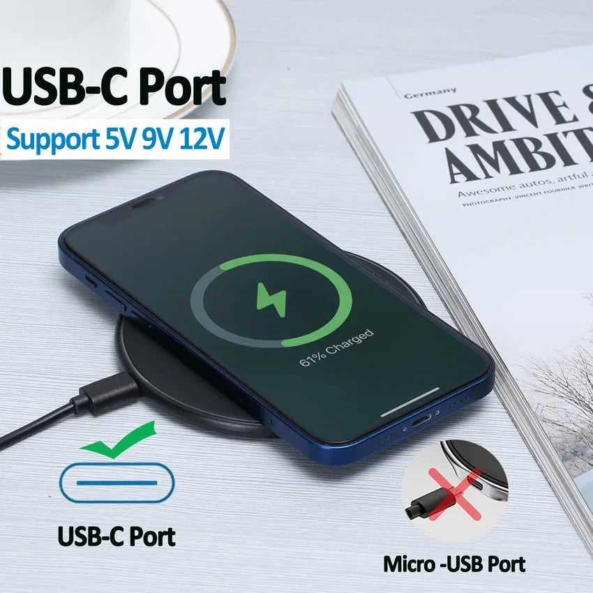 Shopdroplo™ 100W Fast Wireless Charging Pad – Slim Charger for iPhone, Samsung, Xiaomi & More